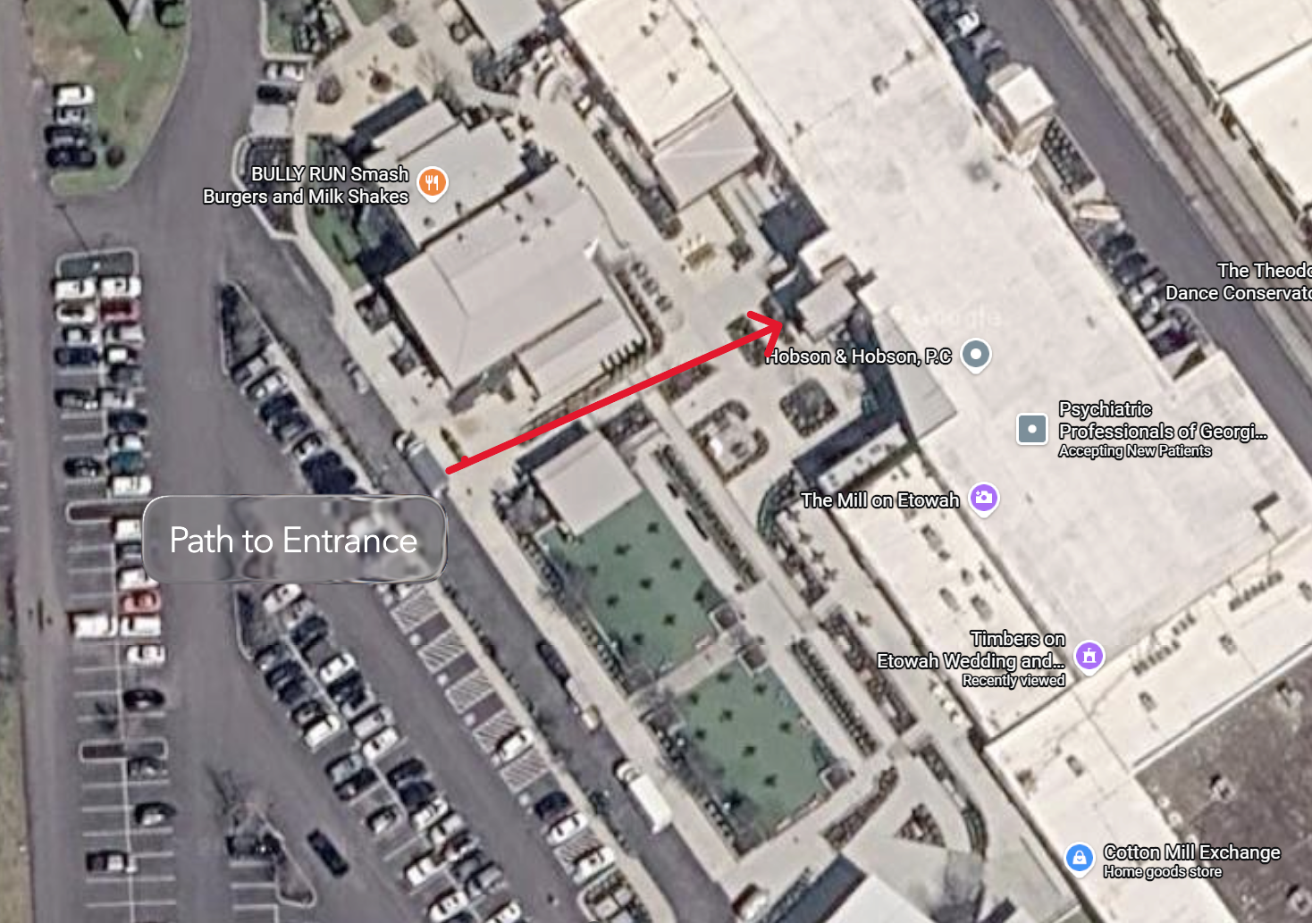 Map to Entrance of Venue